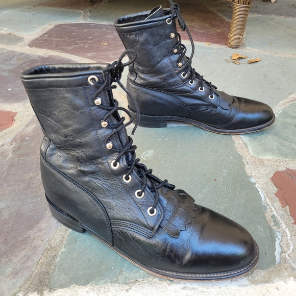 Justin Vtg Roper kiltie  vintage  boots - Picture 4 of 15